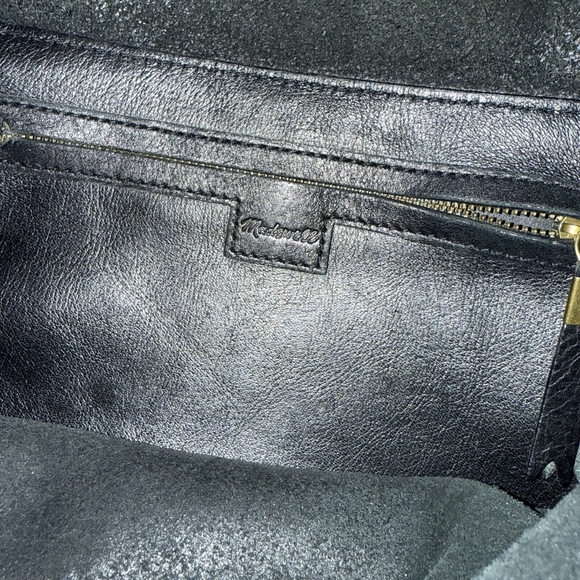 Madewell The Zip-Top Medium Transport Tote Black Leather MISSING LONG STRAP - Picture 10 of 14